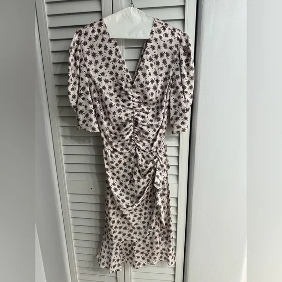 Maje Palm Tree Print Satin Dress - Picture 2 of 4